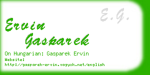 ervin gasparek business card